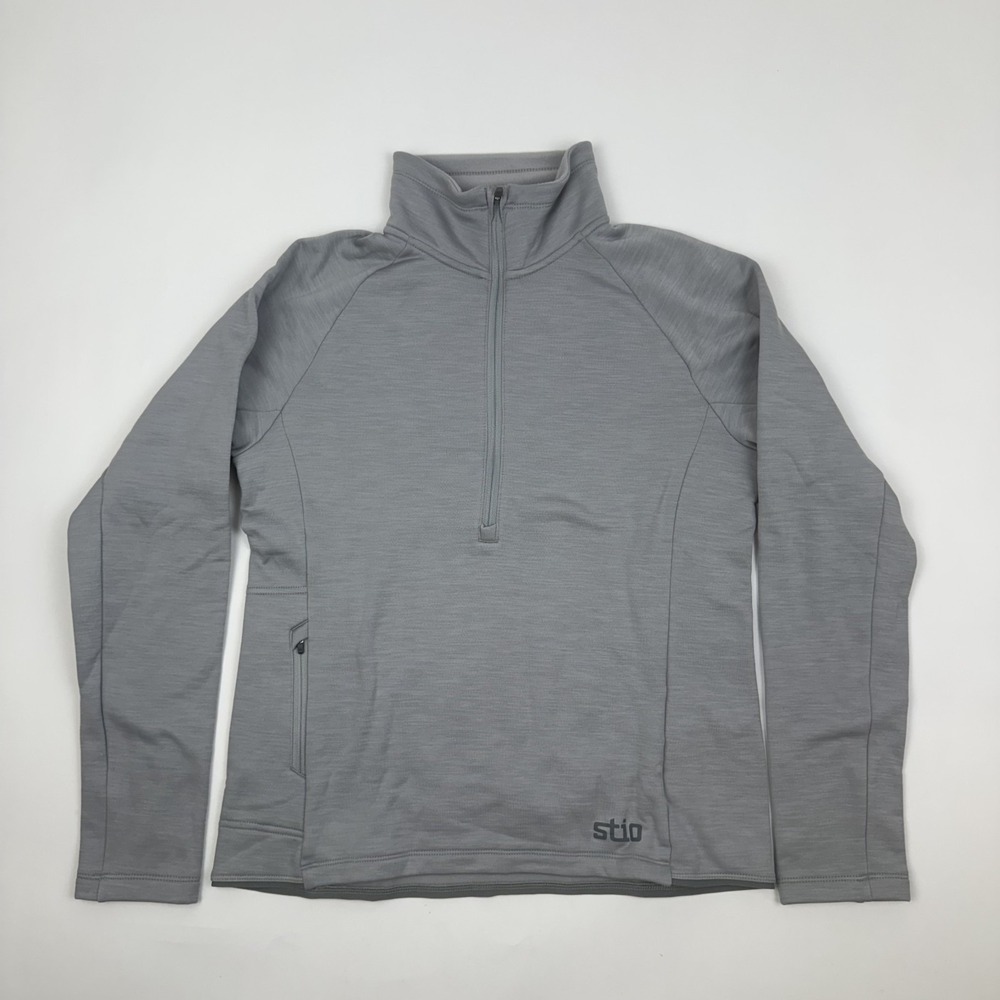 New Womens Stio Glide Power Stretch Half Zip Gray Fleece Pullover Size Medium